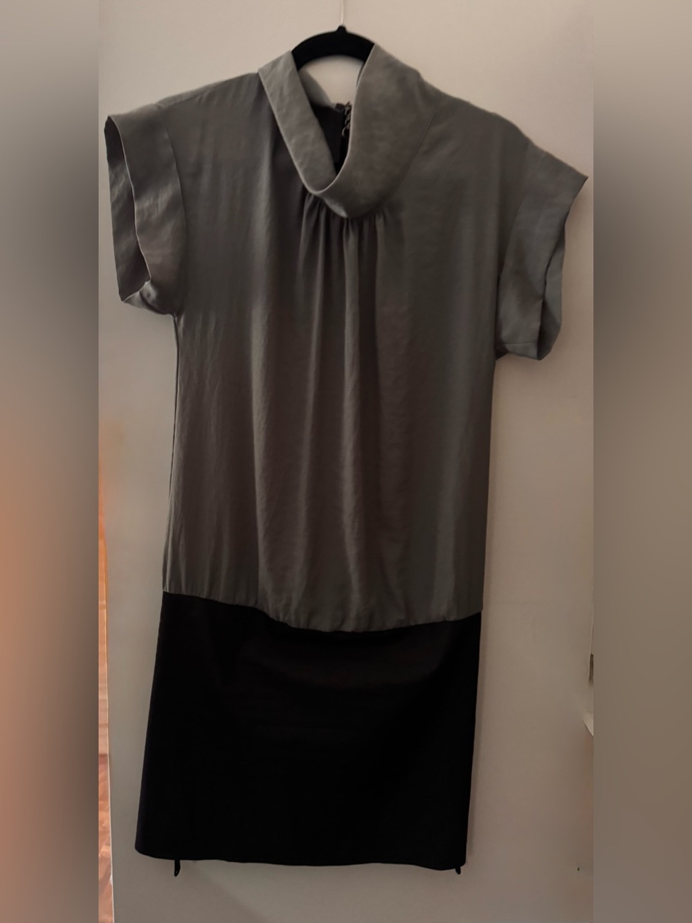 Cop.Copine Grey & Black Trompe L’Oeil Mini Dress Size 36 (XS-S)